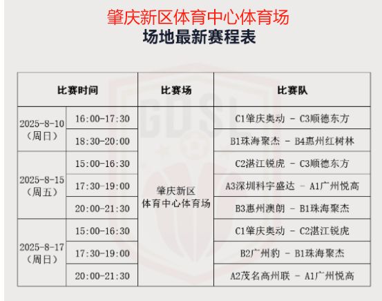 2025广东省足球超级联赛观赛指南（时间＋地点＋赛程）
